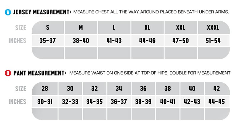 Youth Dirt Bike Boots Size Chart