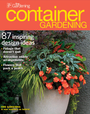 Cover of container gardening magazine featuring pot inc