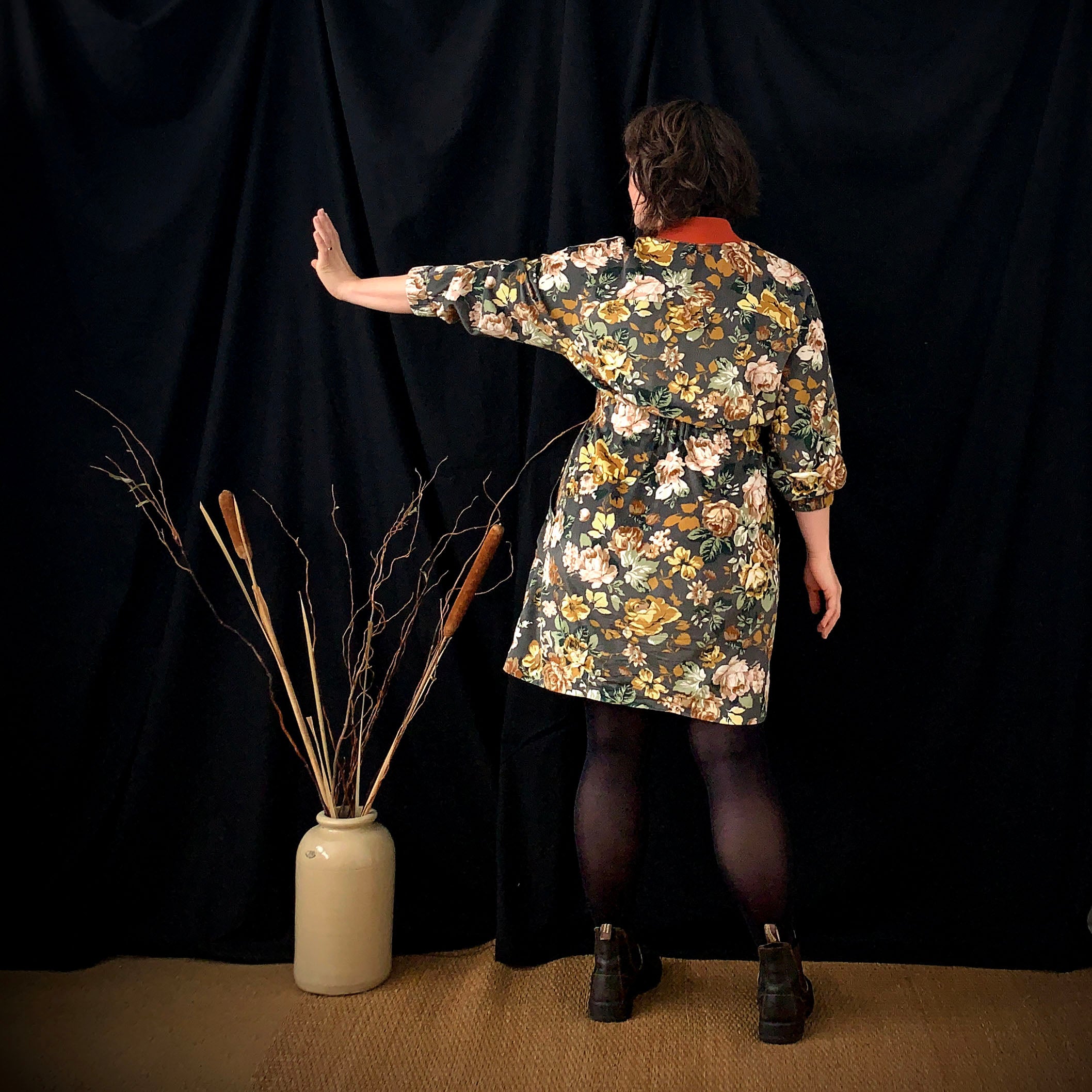 beryl bomber dress pattern review back view