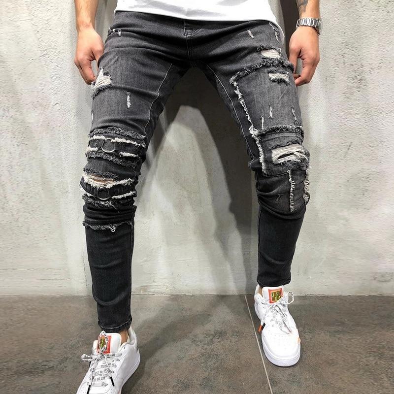 mens ripped slim jeans