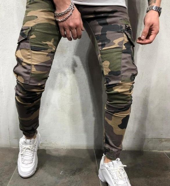 mens grey camo joggers