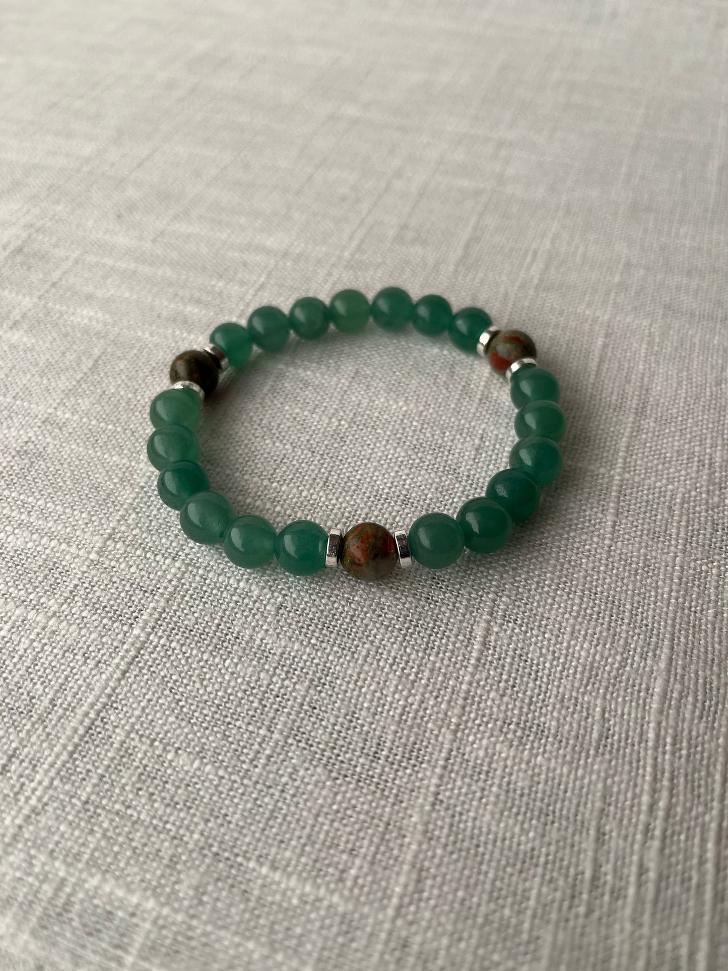 Green Aventurine with Unakite Bracelet