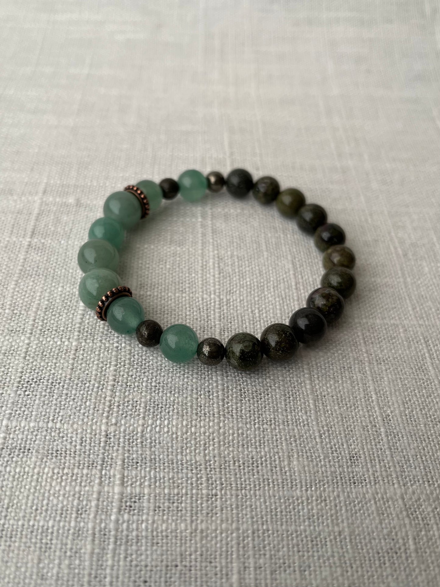 Dragon Blood Jasper with Green Aventurine Bracelet