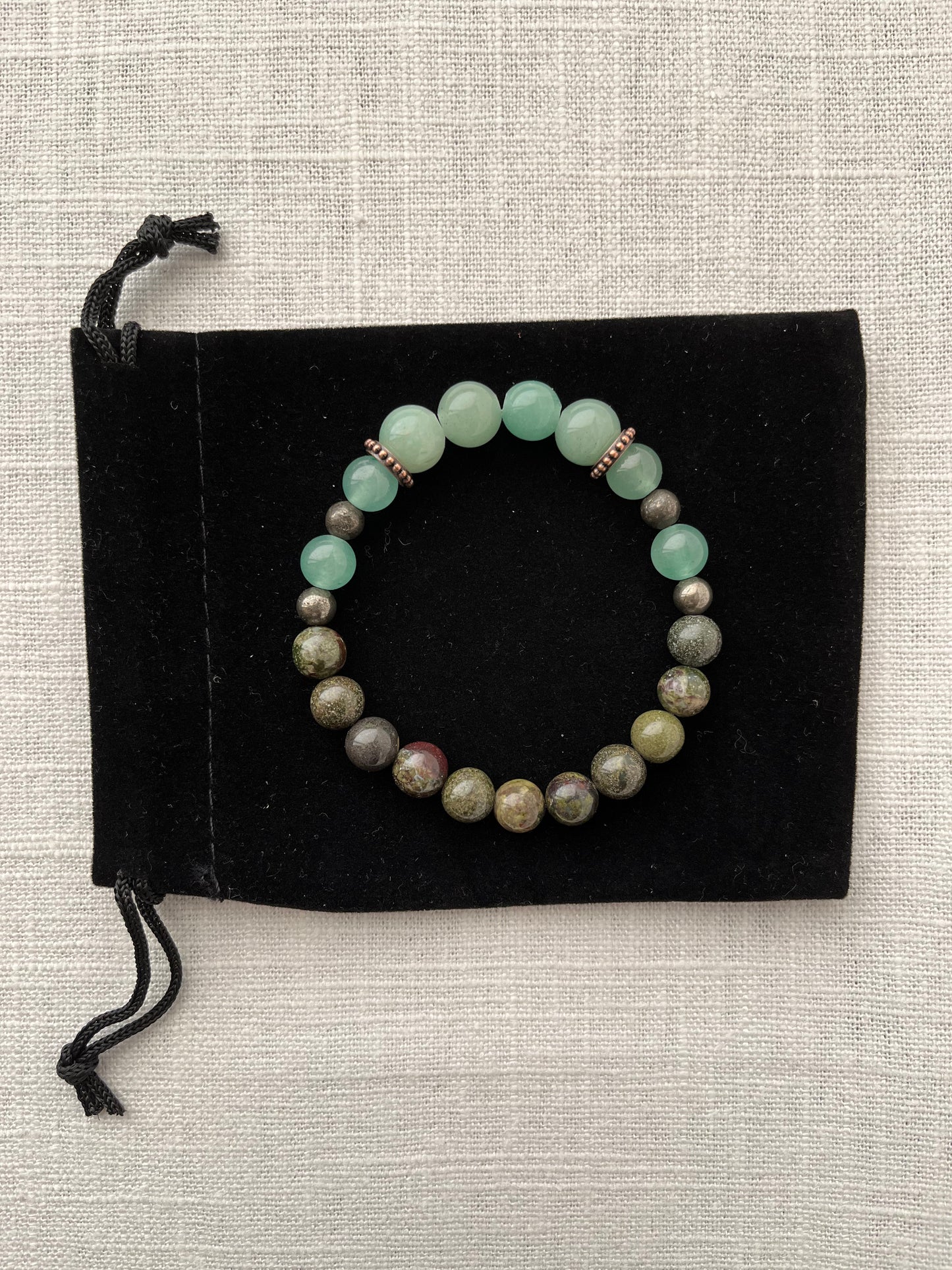 Dragon Blood Jasper with Green Aventurine Bracelet