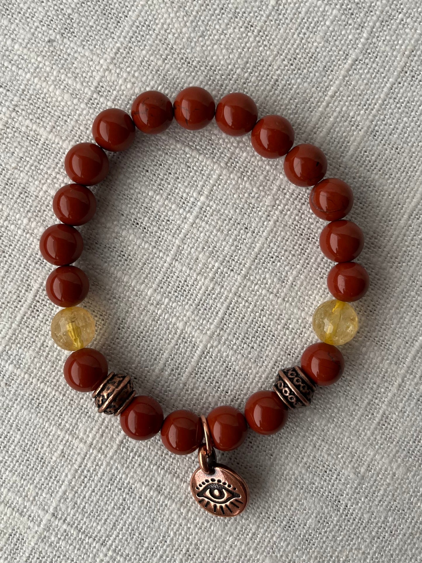 Red Jasper with Citrine Bracelet