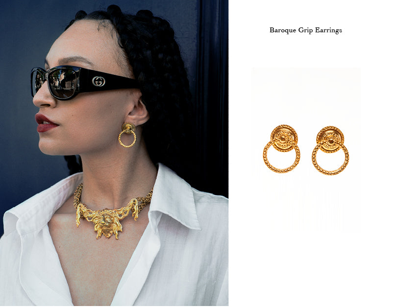 Joanna earrings baroque grip necklace ring jewellery