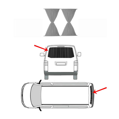 Einzel Hecktür Sonnenschutz Grau MAß Gardinen für VW T5 T6 Transporter Multivan
