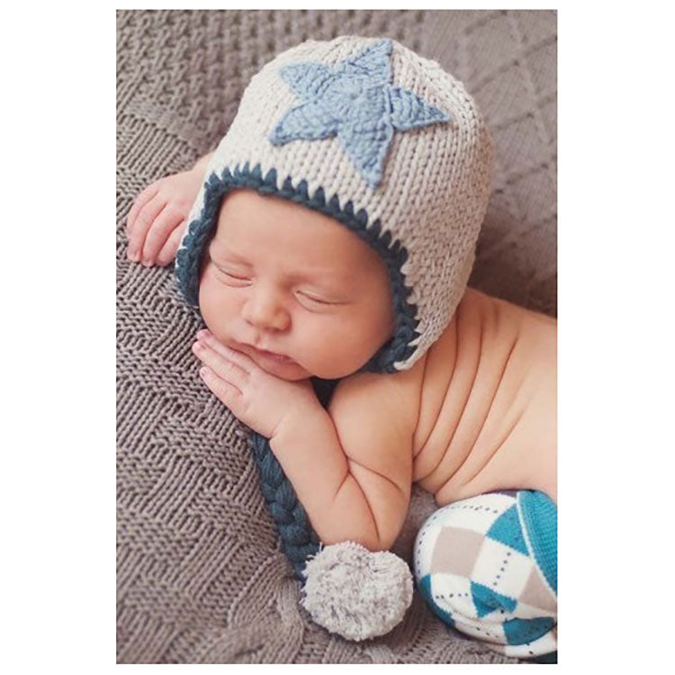 Little Boys Blue Star Beanie Hat by Huggalugs