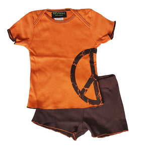 Baby Boy's Peace Short Set by lollybean Kid Couture - The Boy's Store
