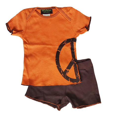 Baby Boy's Peace Short Set by lollybean Kid Couture