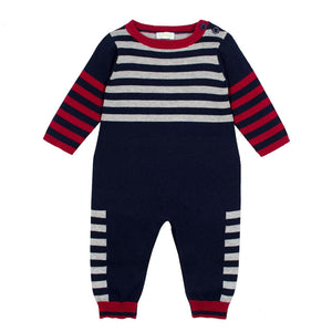 Baby Boys' Soho Stripe Sweater Romper by le top