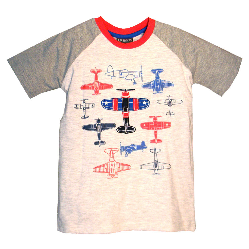 Boys' Airplane Raglan Shirt by CR Sports