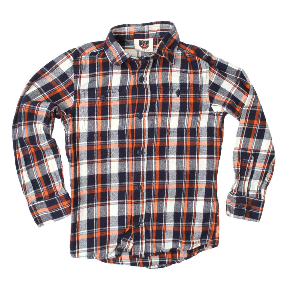 Boys Plaid Flannel Button Up Shirt by Wes and Willy