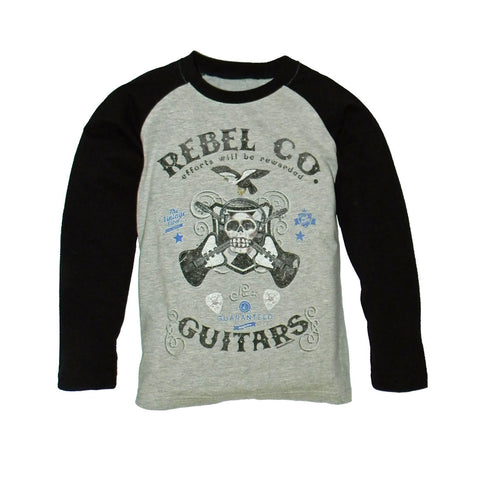Boys' Rebel Co. Guitar Raglan Shirt by Wes and Willy