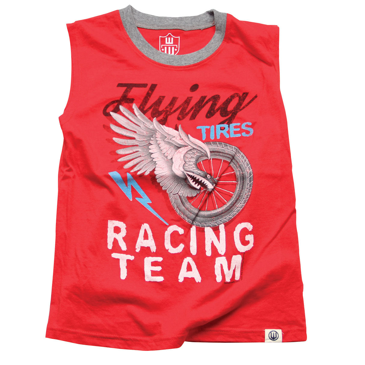 Boys Flying Tires Muscle Tee by Wes and Willy