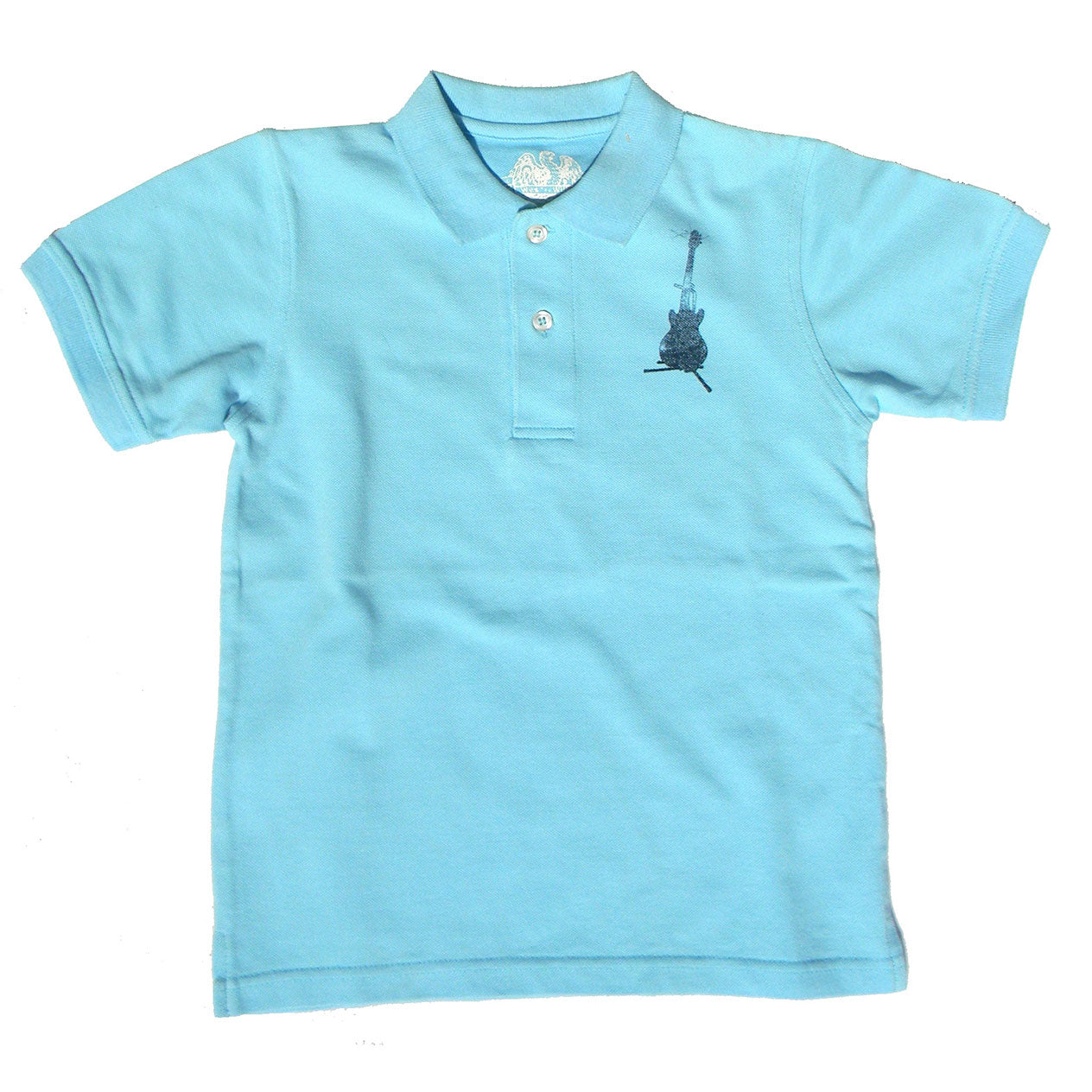 Boys Pique Polo with Guitar Print by Wes and Willy