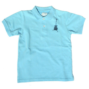 Boys Pique Polo with Guitar Print by Wes and Willy