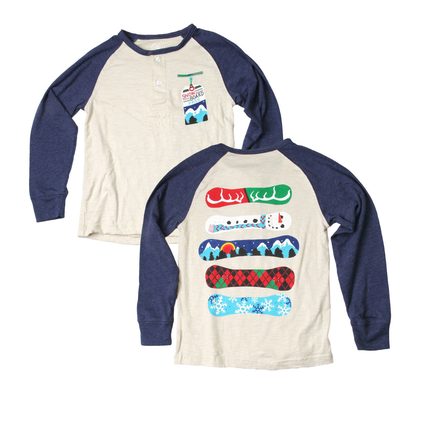 Boys' Snowboard Raglan Henley by Wes and Willy