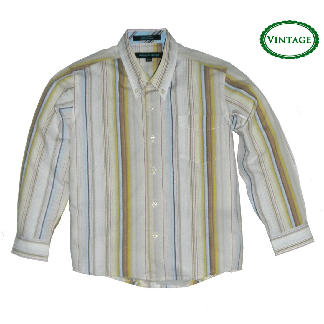 Boys Vintage Striped Button Down Shirt by Urgent Gear