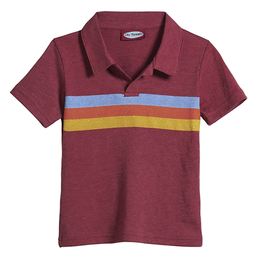 Boys' Three Stripes Polo Shirt by City Threads