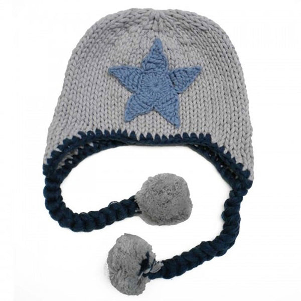 Little Boys Blue Star Beanie Hat by Huggalugs