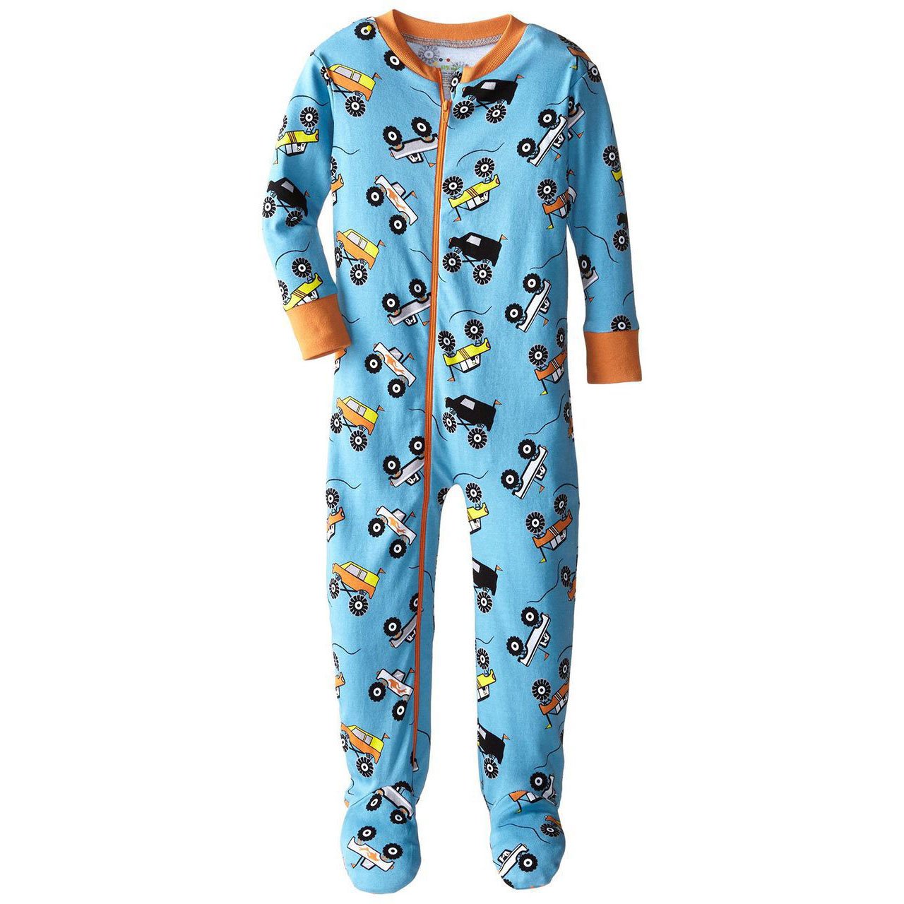 Baby Boys Monster Trucks Organic Footed PJs by New Jammies - The Boy's Store