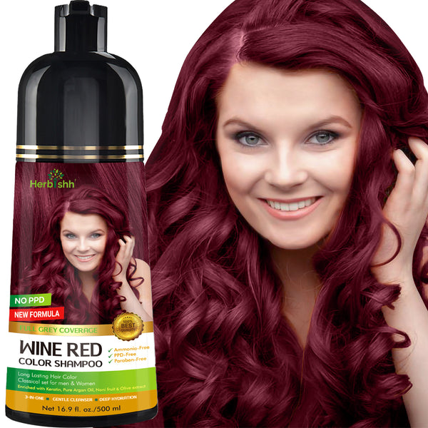 Shop Wine Red Hair Color Shampoo at Herbishh