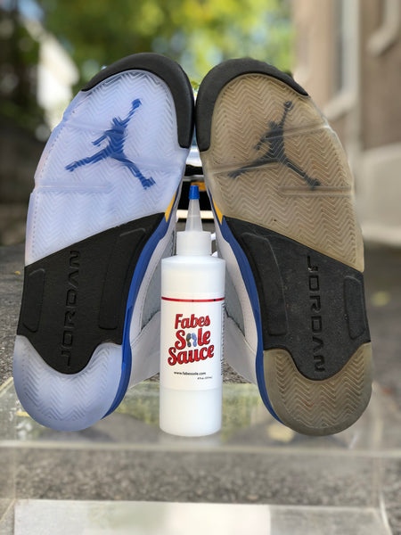 how to clean the clear bottom of jordans