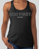 GOD FIRST. Women's Racerback Tee