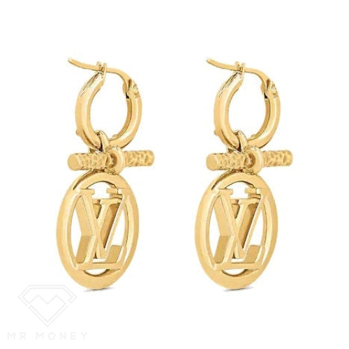 Louis Vuitton Louise Hoop Earrings Metal GM Gold 2005831