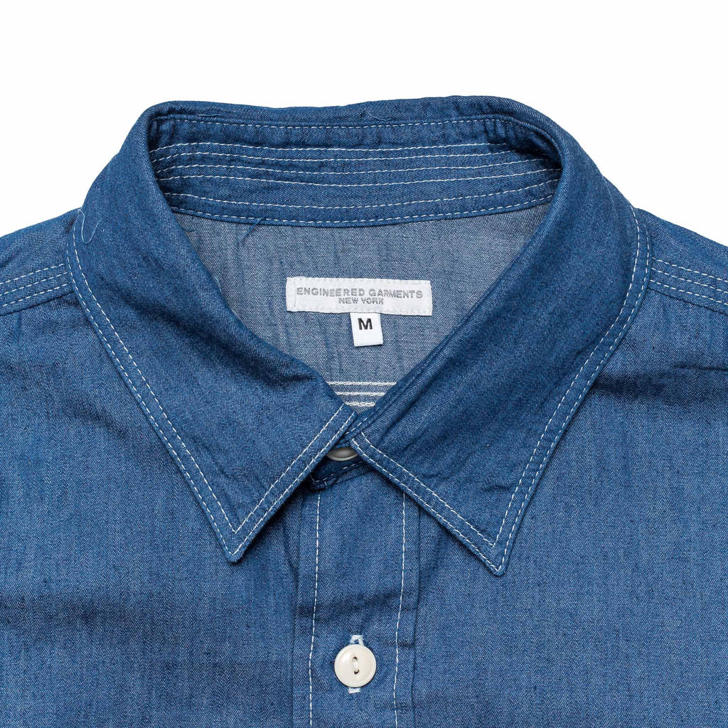 Cotton Denim Work Shirt 22S1A007 Blue