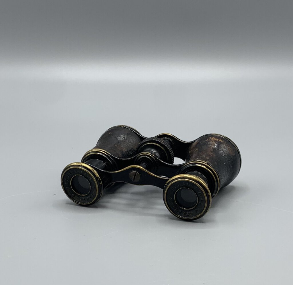 French Leather and Brass Opera Glasses by Lemaire Fabt, Paris c