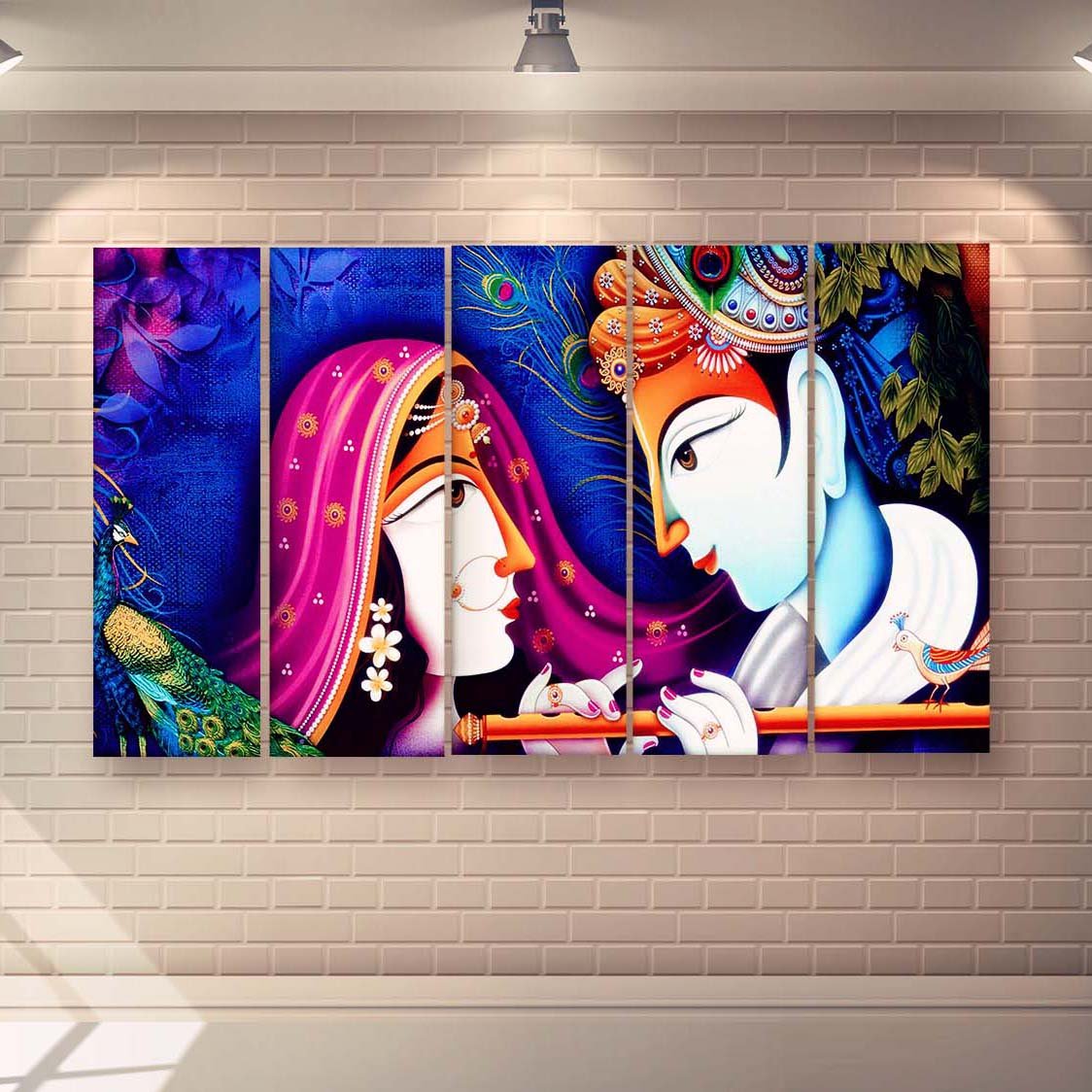 Casperme Radha Krishna Multiple Frames Wall Painting For Living Room,