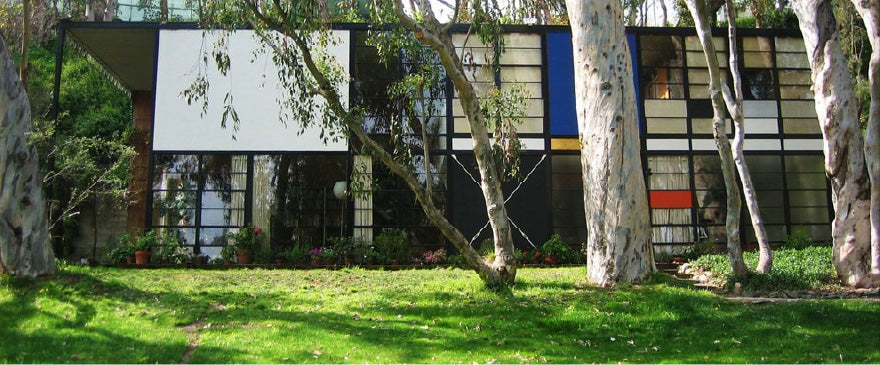 The Eames house located in Pacific Palisades neighborhood of Los Angeles
