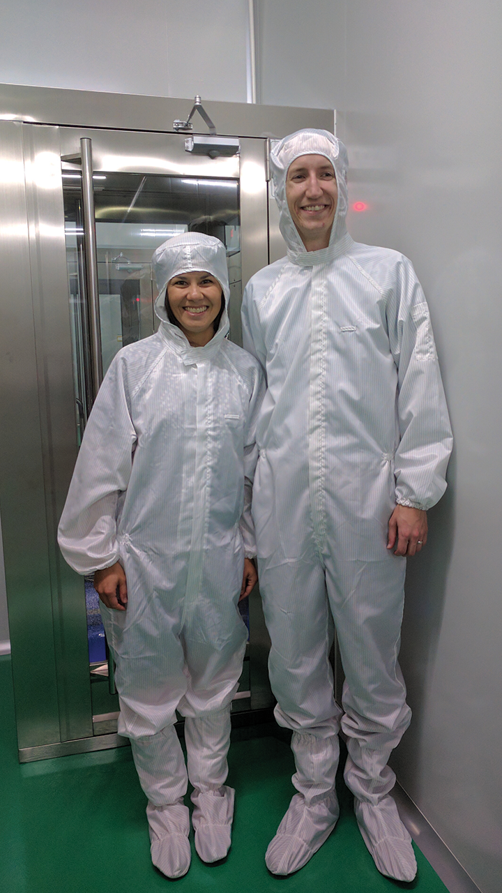 Chaundra and our COO, Caleb, on a factory visit.