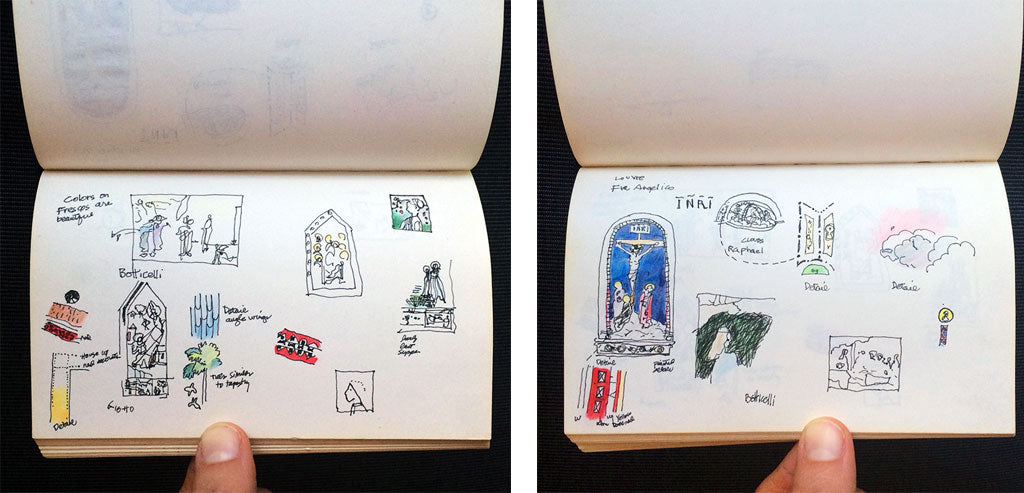 Paris sketchbooks by Jane Mount's father via Simply Framed 