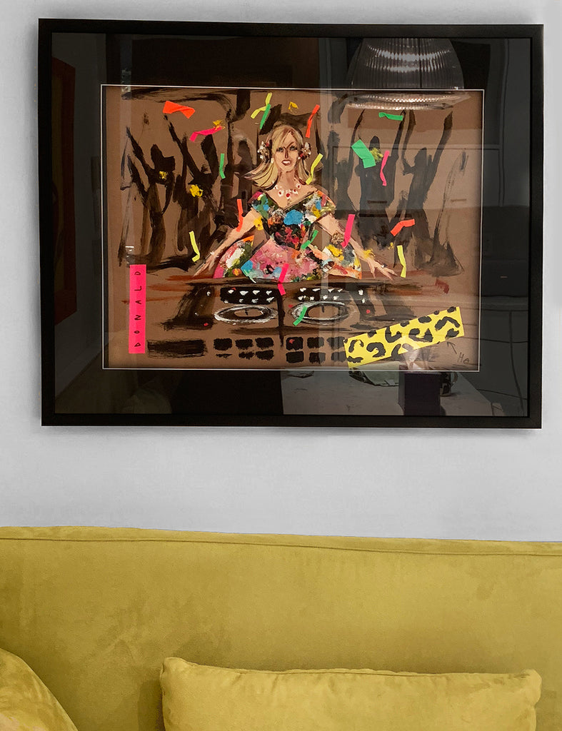 original portrait of DJ Mad Marj by Donald Robertson