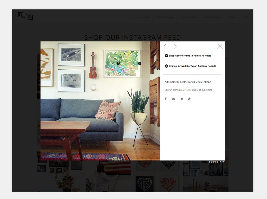 Shop for custom framing via Simply Framed's Instagram account