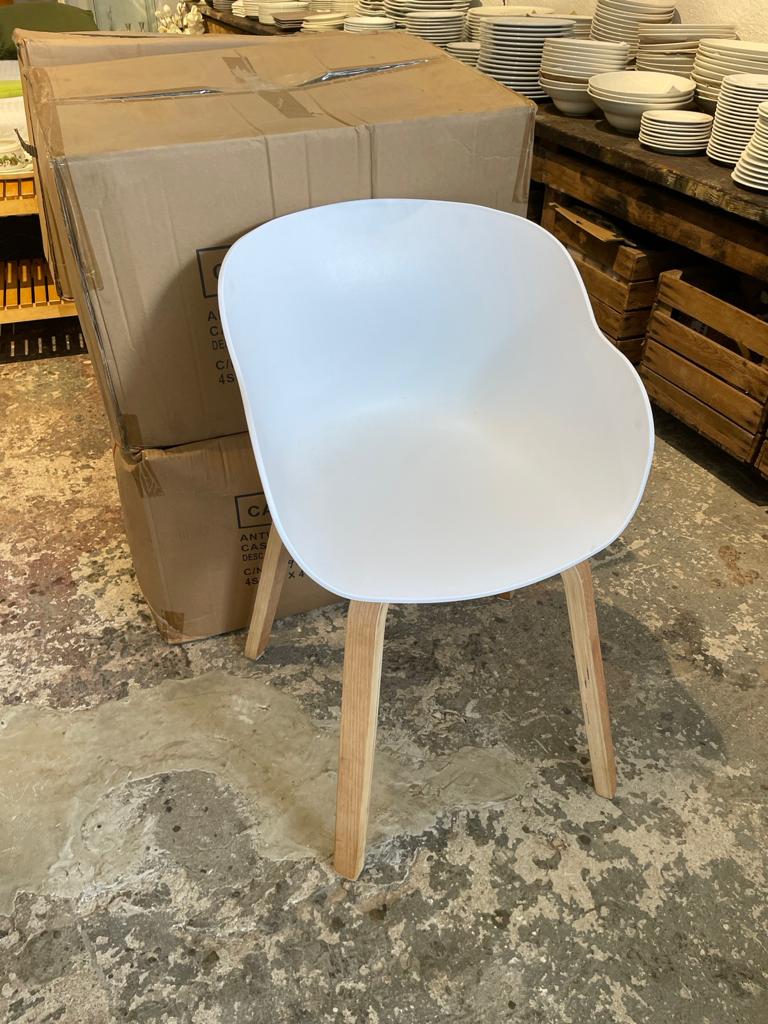 Onverenigbaar paddestoel Gooey Eettafel stoelen wit NIEUW losse stoelen (per stuk) – Franks Spullen