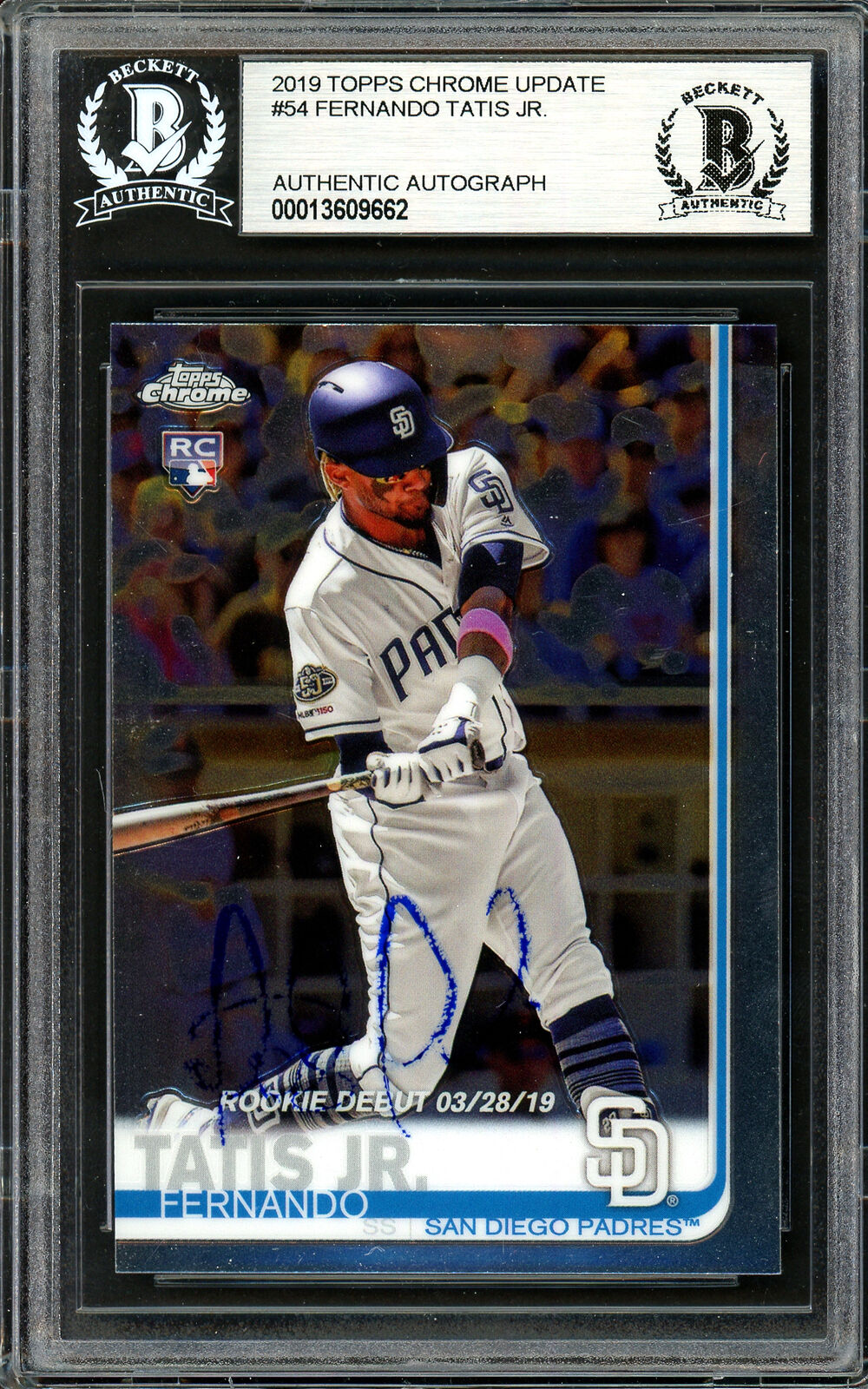 Fernando Tatis Jr. Auto 2019 Topps Chrome Update RC (Bubbling