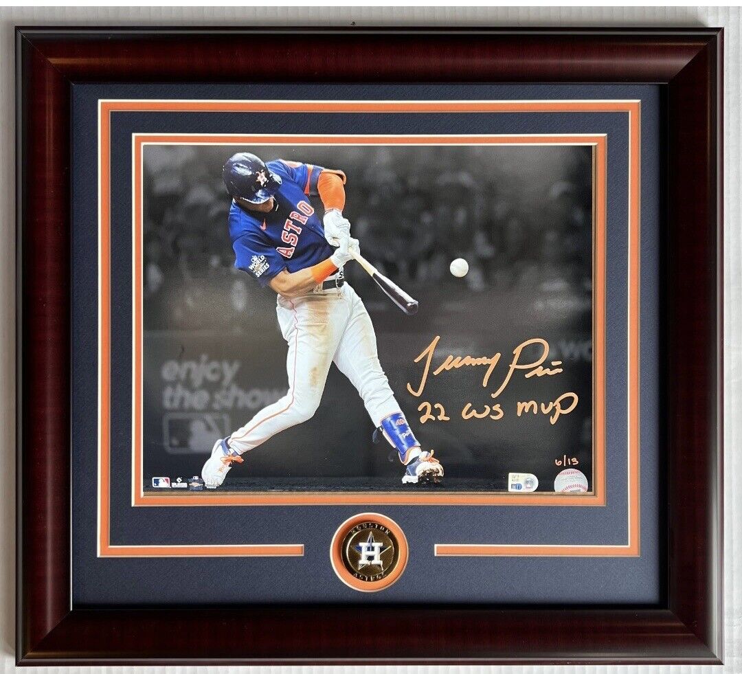 Jeremy Pena Astros Signed 11x14 Photo Framed 2022 WS MVP Auto Le