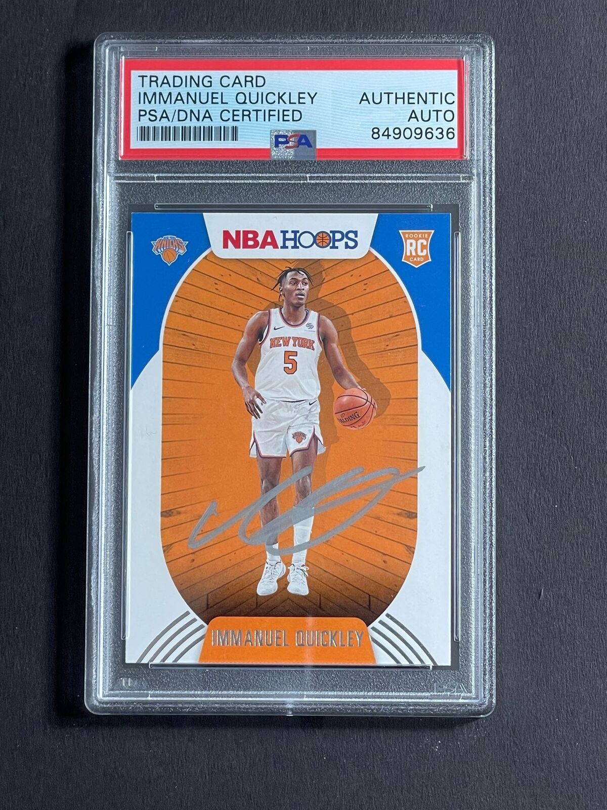 2020-21 NBA Hoops #249 IMMANUEL QUICKLEY Signed Card AUTO PSA Slabbed RC  Knicks