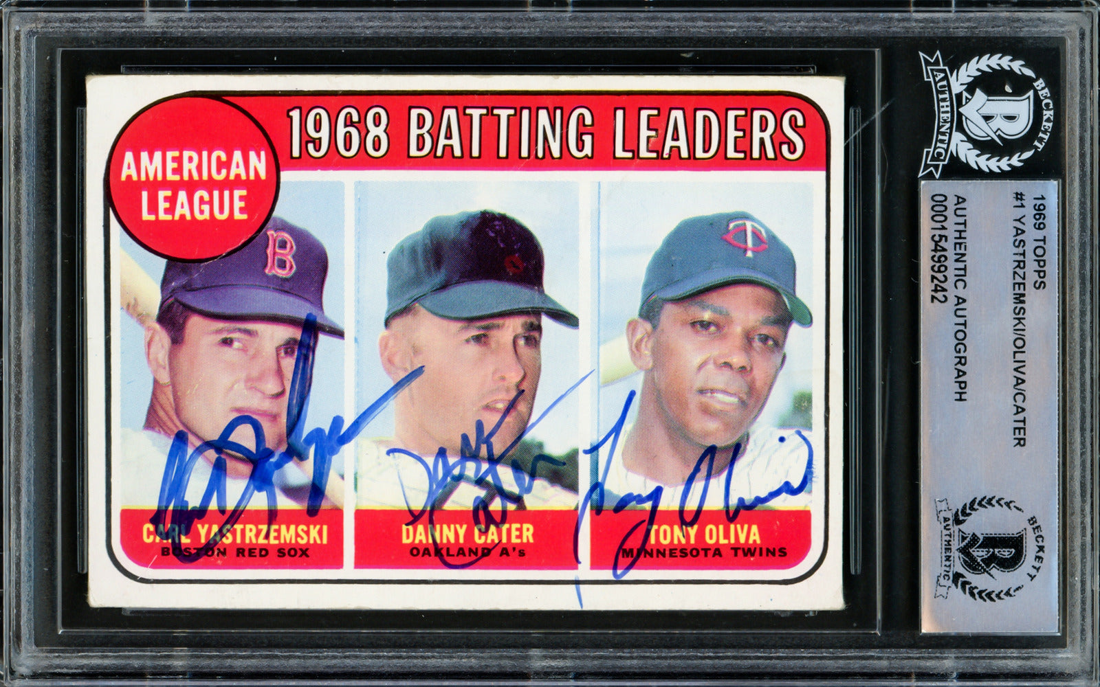 Sal Bando Bert Campaneris Danny Cater Signed 1969 Topps #556