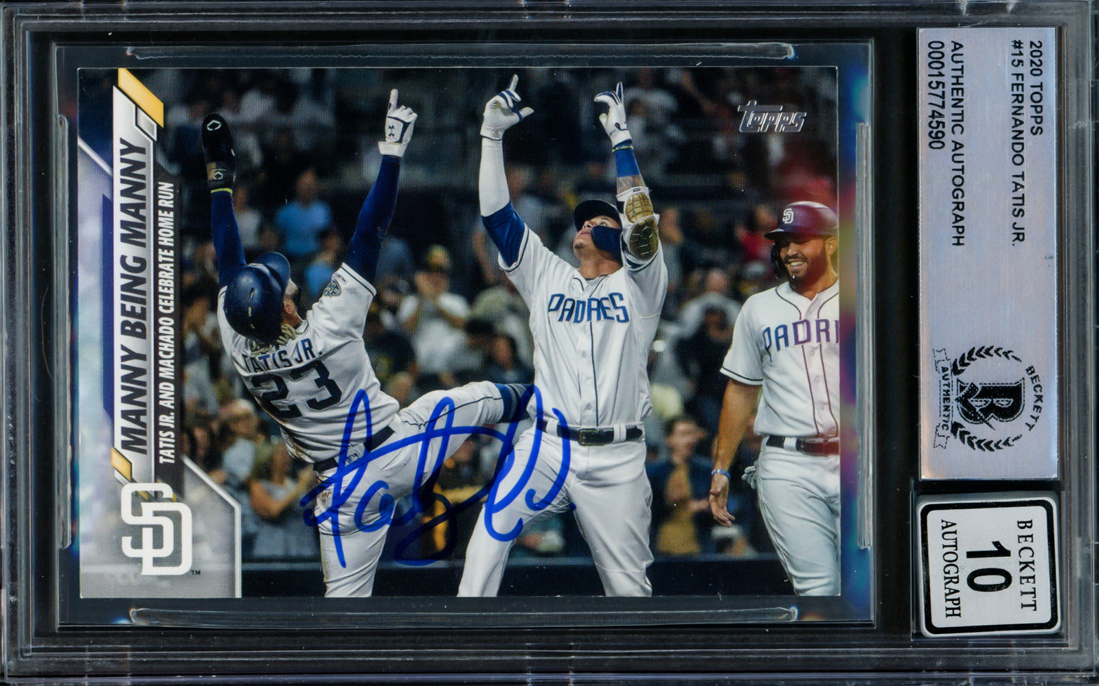 Fernando Tatis Jr. Autographed 2020 Topps Card Padres Gem 10 Auto