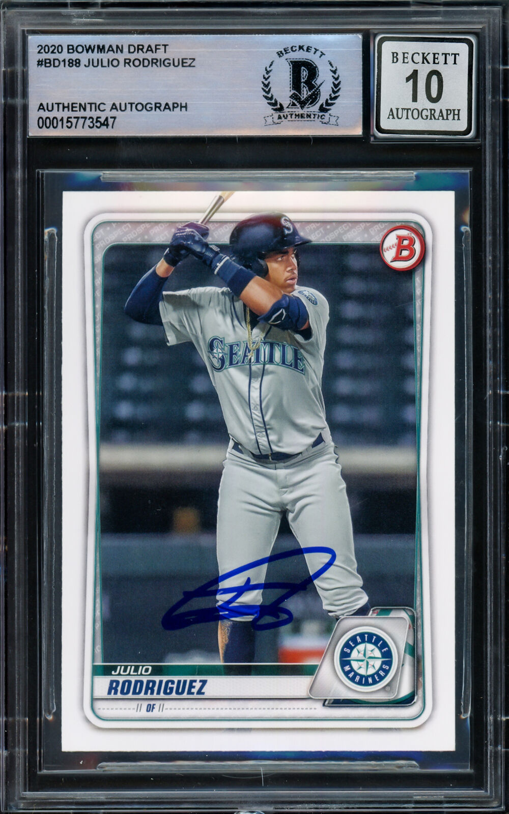 Julio Rodriguez Seattle Mariners Autographed 2021 Bowman