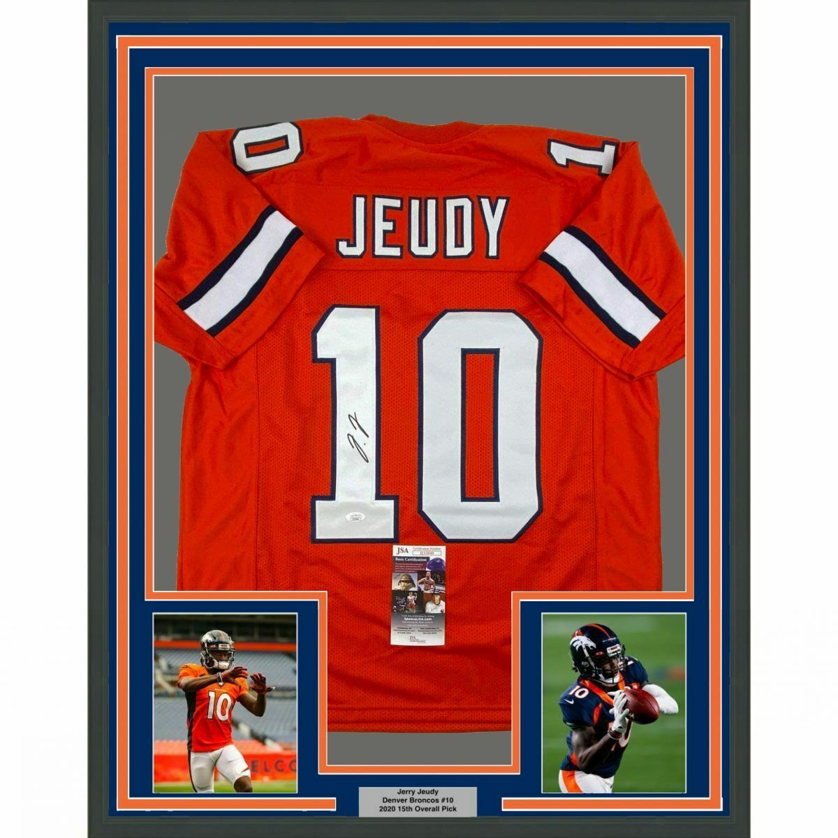 Jerry Jeudy Autographed/Signed Pro Style Blue XL Jersey BAS 31631 – Denver  Autographs