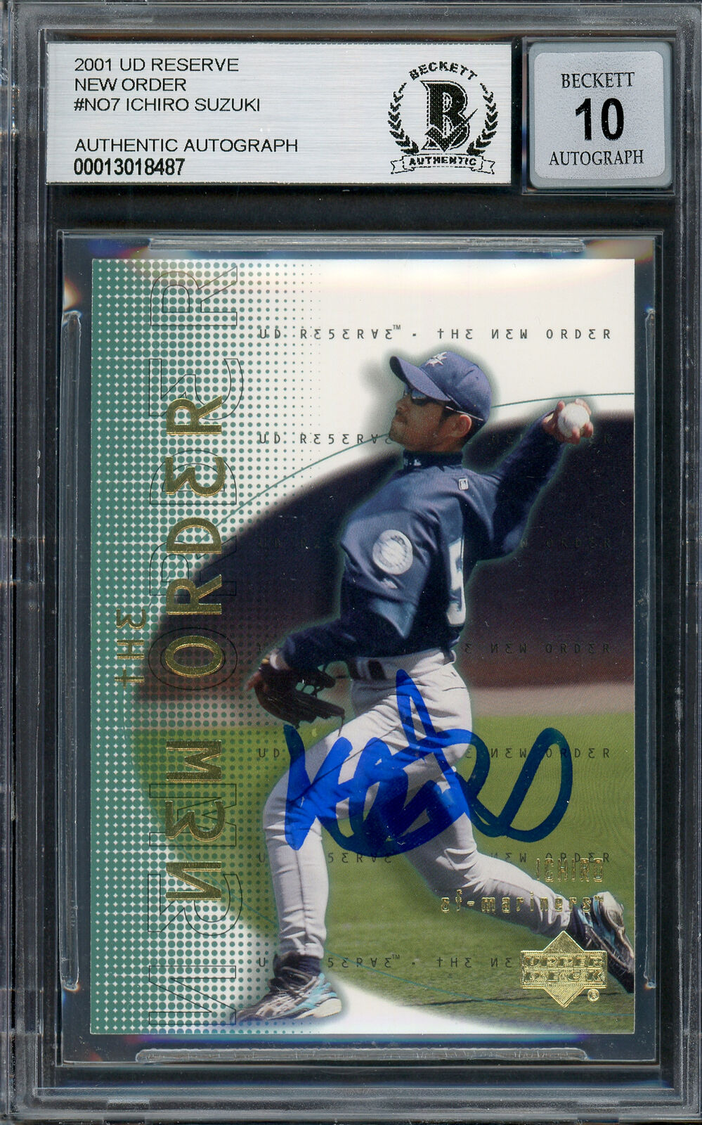 Ichiro Suzuki Auto 2001 Upper Deck New Order RC Gem 10 Auto