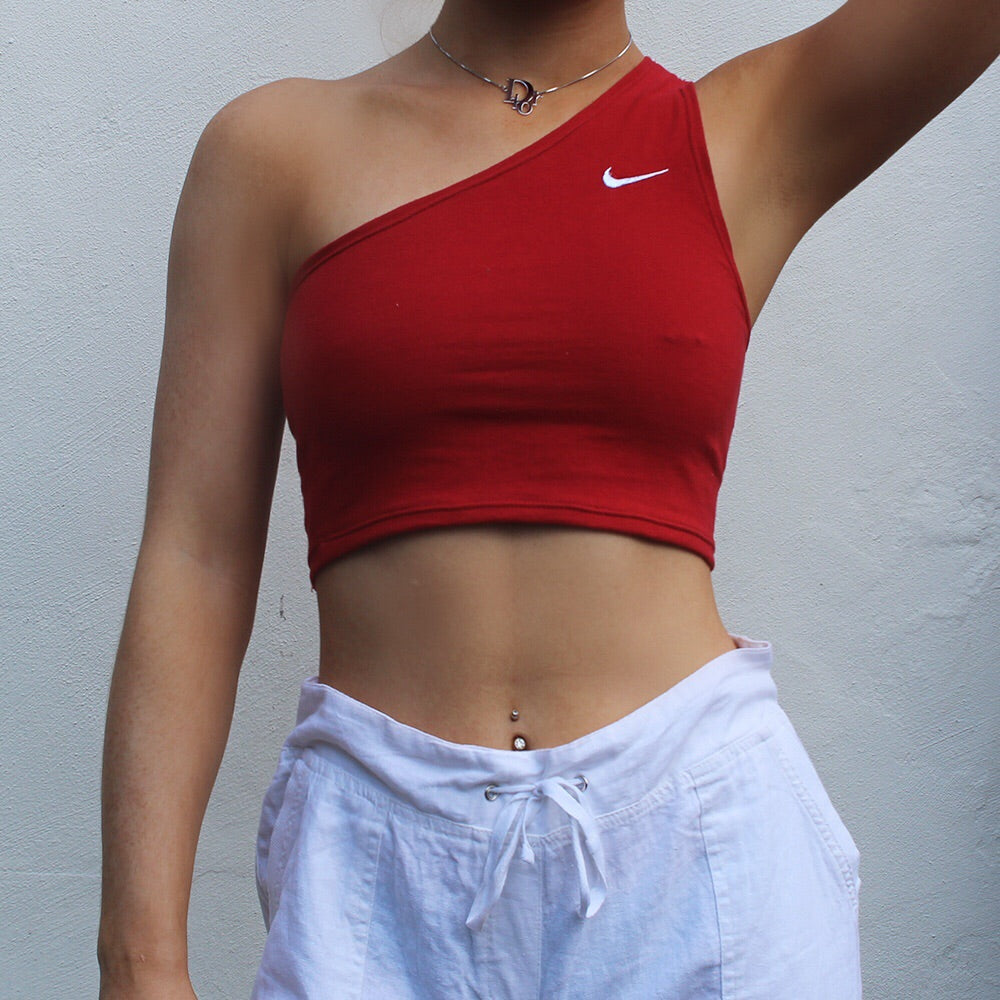 red nike crop