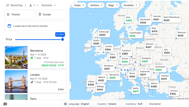 How to Find Cheap Flight with Google Flights Flexible Destinations