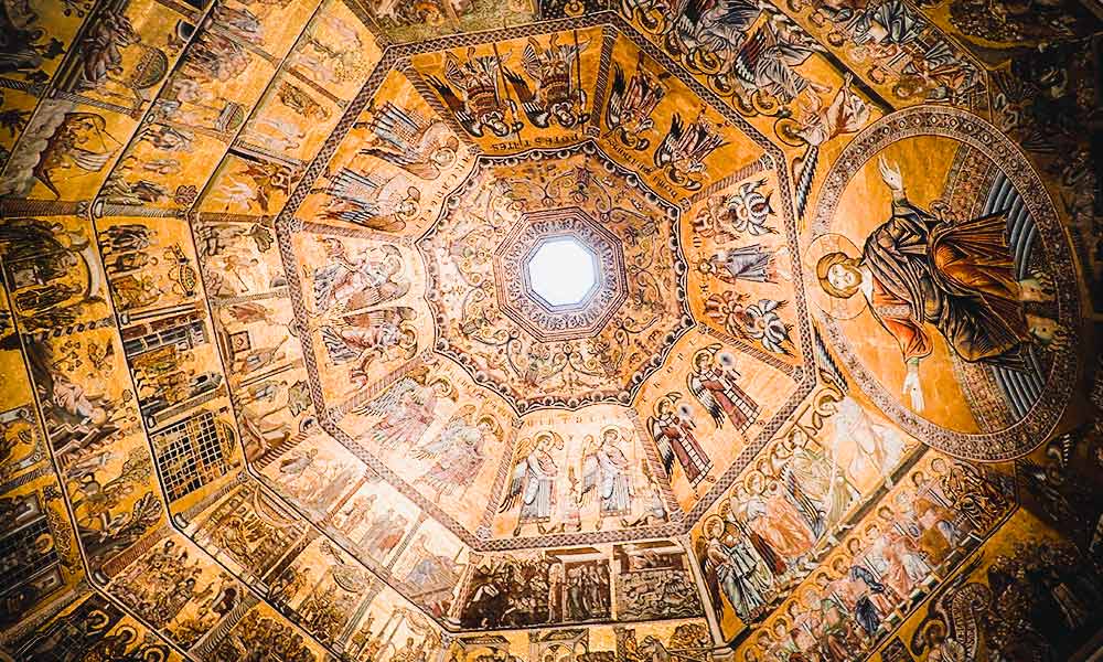 Mind Expanding Experiences while Remote Working-Duomo Ceiling in Florence Italy